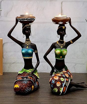 African Women Candle Holders