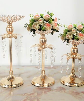Gold Crystal Candle Holder