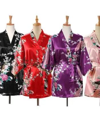 Women's Floral Print Satin Robe