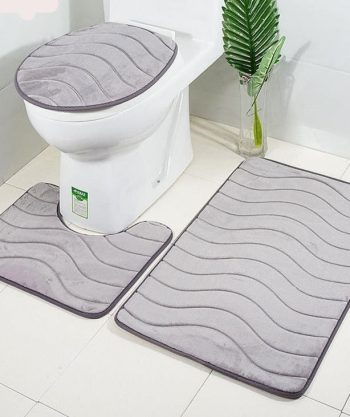3D Embossed Bath Mat Set