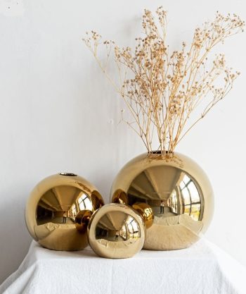 Golden Ball Ceramic Vase