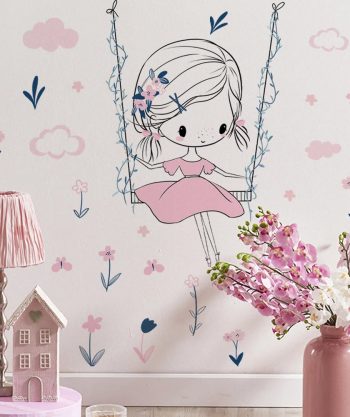 Girl on a Swing Wall Sticker