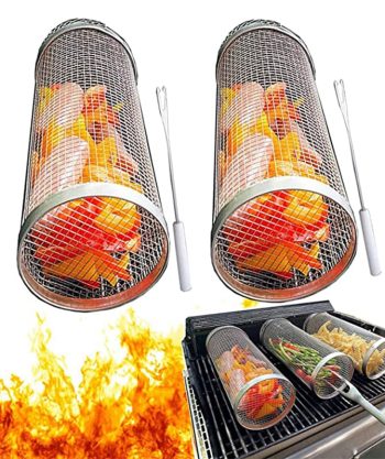Rolling Barbeque Grill Baskets
