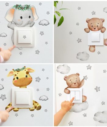 Cartoon Animal Light Switch Decal Sticker