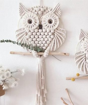 Handwoven Owls Wall Decor