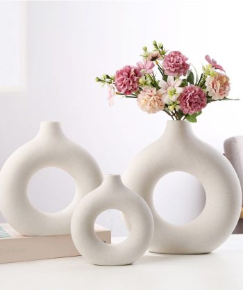 Ceramic Circular Hollow Style Vase