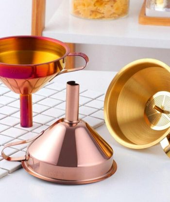 Stylish Stainless Steel Funnel with Strainer