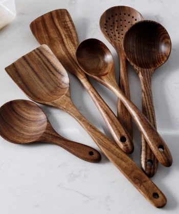 7pcs/set Teak Wood Tableware