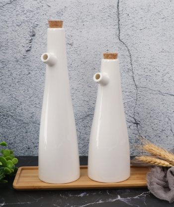 Ceramic Olive Oil / Vinegar Pourers