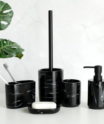 Marble Look Bathroom Accessory Set