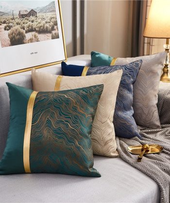 Gold Trim Cushion Cover