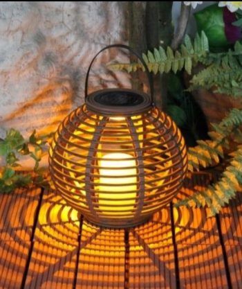 Waterproof LED Solar Powered Candle Lantern With Flickering Amber